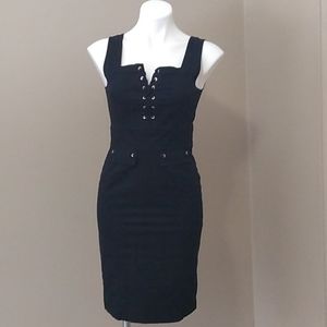 WHBM Black Midi Sleeveless Corset Dress size 2